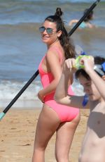 LEA MICHELE in Swimsuit on the Beach in Hawaii 02/23/2017