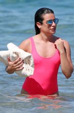 LEA MICHELE in Swimsuit on the Beach in Hawaii 02/23/2017