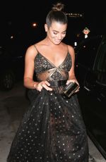 LEA MICHELE Leaves 2017 Vanity Fair Oscar Party in Beverly Hills 02/26/2017