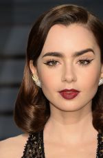 LILY COLLINS at 2017 Vanity Fair Oscar Party in Beverly Hills 02/26/2017