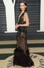 LILY COLLINS at 2017 Vanity Fair Oscar Party in Beverly Hills 02/26/2017