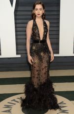 LILY COLLINS at 2017 Vanity Fair Oscar Party in Beverly Hills 02/26/2017