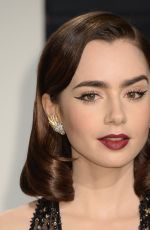 LILY COLLINS at 2017 Vanity Fair Oscar Party in Beverly Hills 02/26/2017