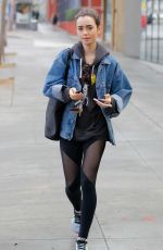 LILY COLLINS Leaves a Gym in Los Angeles 02/26/2017