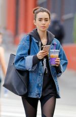 LILY COLLINS Leaves a Gym in Los Angeles 02/26/2017