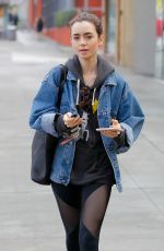 LILY COLLINS Leaves a Gym in Los Angeles 02/26/2017