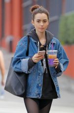 LILY COLLINS Leaves a Gym in Los Angeles 02/26/2017