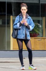 LILY COLLINS Leaves a Gym in Los Angeles 02/26/2017