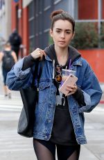 LILY COLLINS Leaves a Gym in Los Angeles 02/26/2017