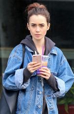 LILY COLLINS Leaves a Gym in Los Angeles 02/26/2017