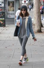 LILY COLLINS Leaves a Gym in West Hollywood 02/08/2017