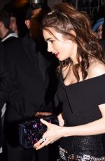 LILY COLLINS Leaves Charles Finch and Chanel Pre Oscar Awards Dinner in Beverly Hills 02/25/2017