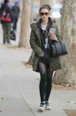 LILY COLLINS Out and About in Beverly Hills 02/05/2017