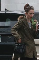 LILY COLLINS Out and About in West Hollywood 02/19/2017