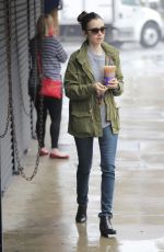 LILY COLLINS Out for Coffee in Beverly Hills 02/03/2017