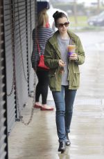 LILY COLLINS Out for Coffee in Beverly Hills 02/03/2017