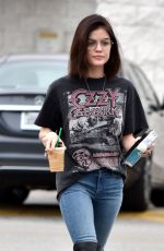LUCY HALE in Tight Jeans Out in Studio City 02/10/2017