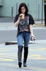 LUCY HALE in Tight Jeans Out in Studio City 02/10/2017