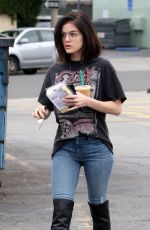 LUCY HALE in Tight Jeans Out in Studio City 02/10/2017