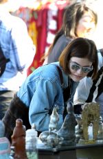 LUCY HALE Shopping at a Flea Market in Los Angeles 02/19/2017