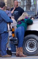 MARGOT ROBBIE on the Set of 