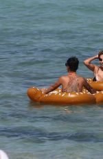MARIA HERING and ISABEL QUESADA in Bikinis at a Beach in Miami 02/24/22017