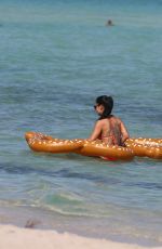 MARIA HERING and ISABEL QUESADA in Bikinis at a Beach in Miami 02/24/22017