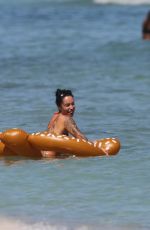 MARIA HERING and ISABEL QUESADA in Bikinis at a Beach in Miami 02/24/22017
