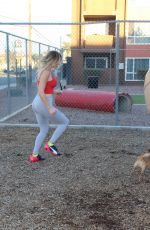 NADEEA VOLIANOVA Working Out at a Park in Los Angeles 02/19/2017