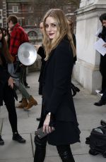 OLIVIA PALERMO Arrives at Christopher Kane Fashion Show at LFW in London 02/20/2017