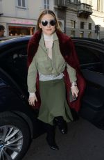 OLIVIA PALERMO Arrives at Trussardi Fashion Show in Milan 02/26/2017