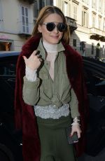 OLIVIA PALERMO Arrives at Trussardi Fashion Show in Milan 02/26/2017