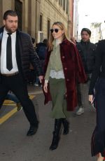 OLIVIA PALERMO Arrives at Trussardi Fashion Show in Milan 02/26/2017
