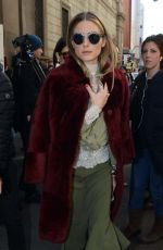 OLIVIA PALERMO Arrives at Trussardi Fashion Show in Milan 02/26/2017