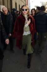 OLIVIA PALERMO Arrives at Trussardi Fashion Show in Milan 02/26/2017