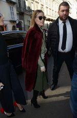 OLIVIA PALERMO Arrives at Trussardi Fashion Show in Milan 02/26/2017