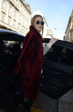 OLIVIA PALERMO Arrives at Trussardi Fashion Show in Milan 02/26/2017