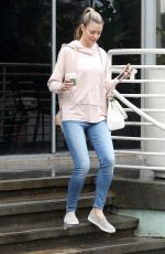 PAIGE BUTCHER Leaves a Starbucks in Studio City 02/06/2017