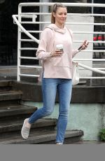 PAIGE BUTCHER Leaves a Starbucks in Studio City 02/06/2017