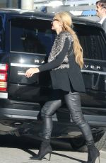 PARIS HILTON in Black Leather Out in Beverly Hills 02/23/2017