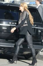PARIS HILTON in Black Leather Out in Beverly Hills 02/23/2017