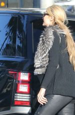 PARIS HILTON in Black Leather Out in Beverly Hills 02/23/2017