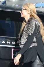 PARIS HILTON in Black Leather Out in Beverly Hills 02/23/2017