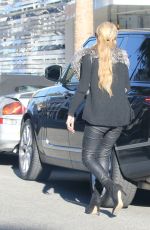 PARIS HILTON in Black Leather Out in Beverly Hills 02/23/2017