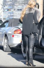 PARIS HILTON in Black Leather Out in Beverly Hills 02/23/2017