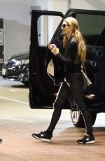 PARIS HILTON in Black Leather Out in Beverly Hills 02/23/2017