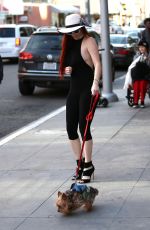 PHOEBE PRICE Walks Her DOg Out in Beverly Hills 02/15/2017