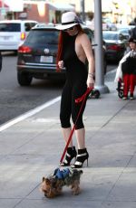 PHOEBE PRICE Walks Her DOg Out in Beverly Hills 02/15/2017
