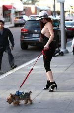 PHOEBE PRICE Walks Her DOg Out in Beverly Hills 02/15/2017
