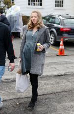 Pregnant AMANDA SEYFRIED on the Set of 